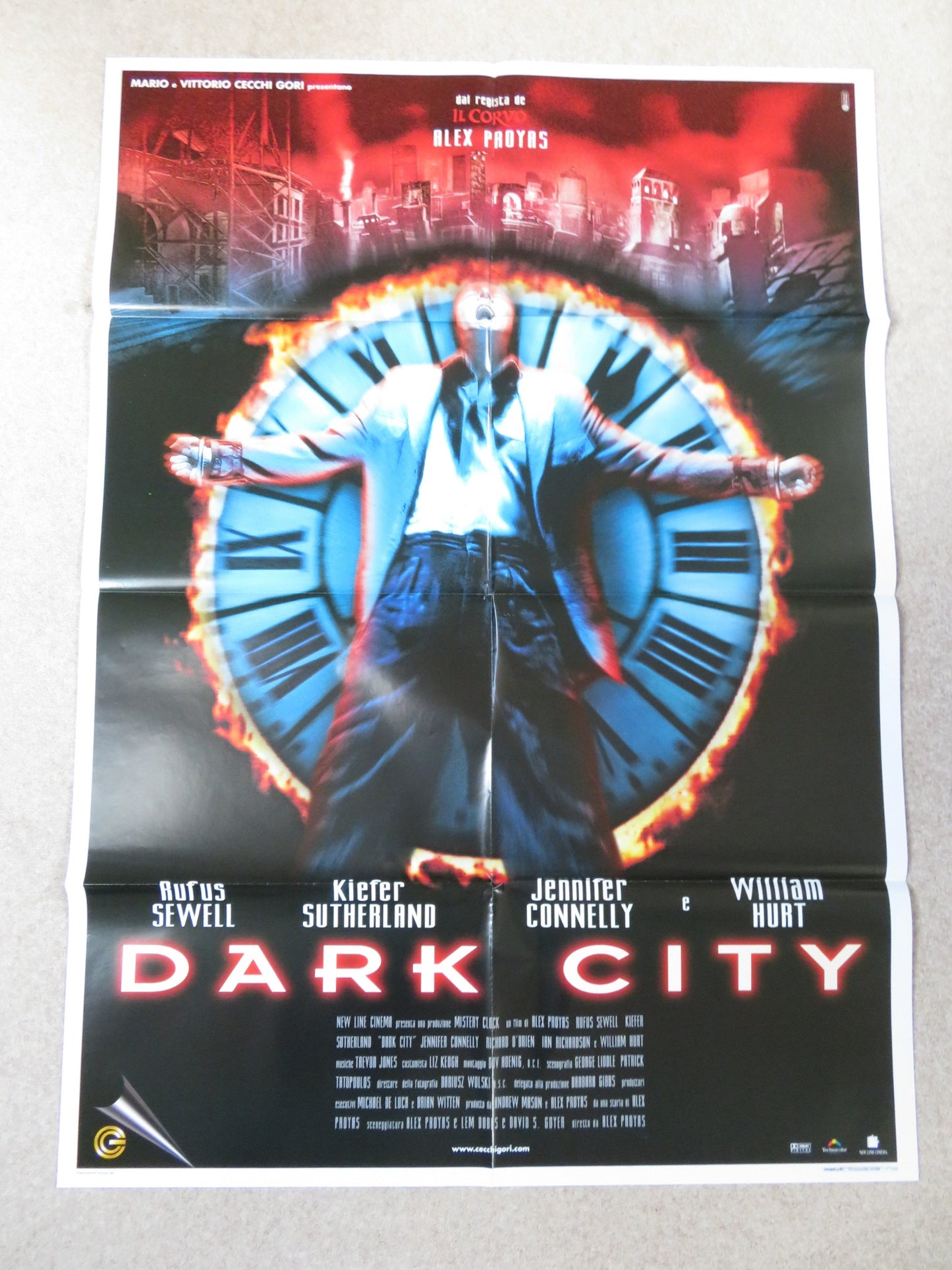 DARK CITY ITALIAN 2 FOGLIO POSTER KIEFER SUTHERLAND JENNIFER CONNELLY 1998