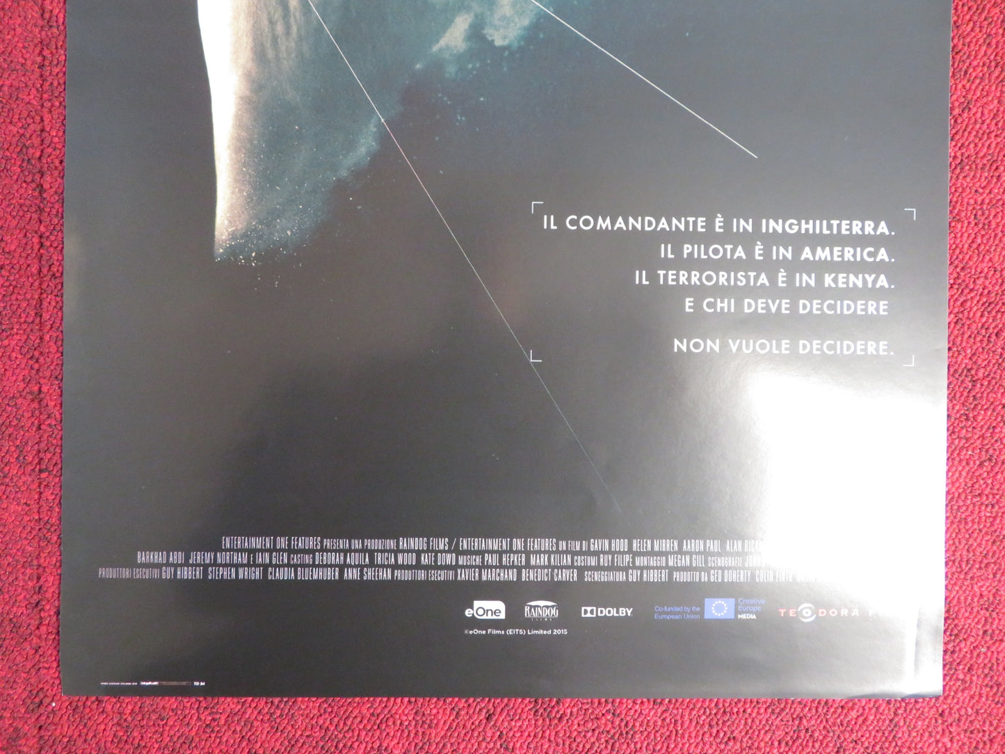 EYE IN THE SKY ITALIAN LOCANDINA POSTER HELEN MIRREN ALAN RICKMAN 2015