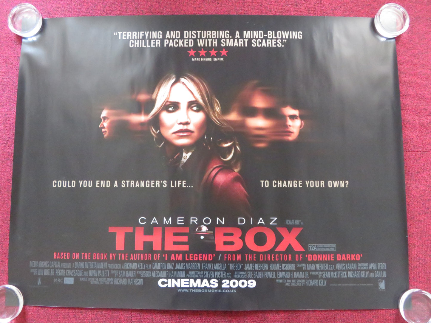 THE BOX UK QUAD (30"x 40") ROLLED POSTER CAMERON DIAZ JAMES MARSDEN 2009