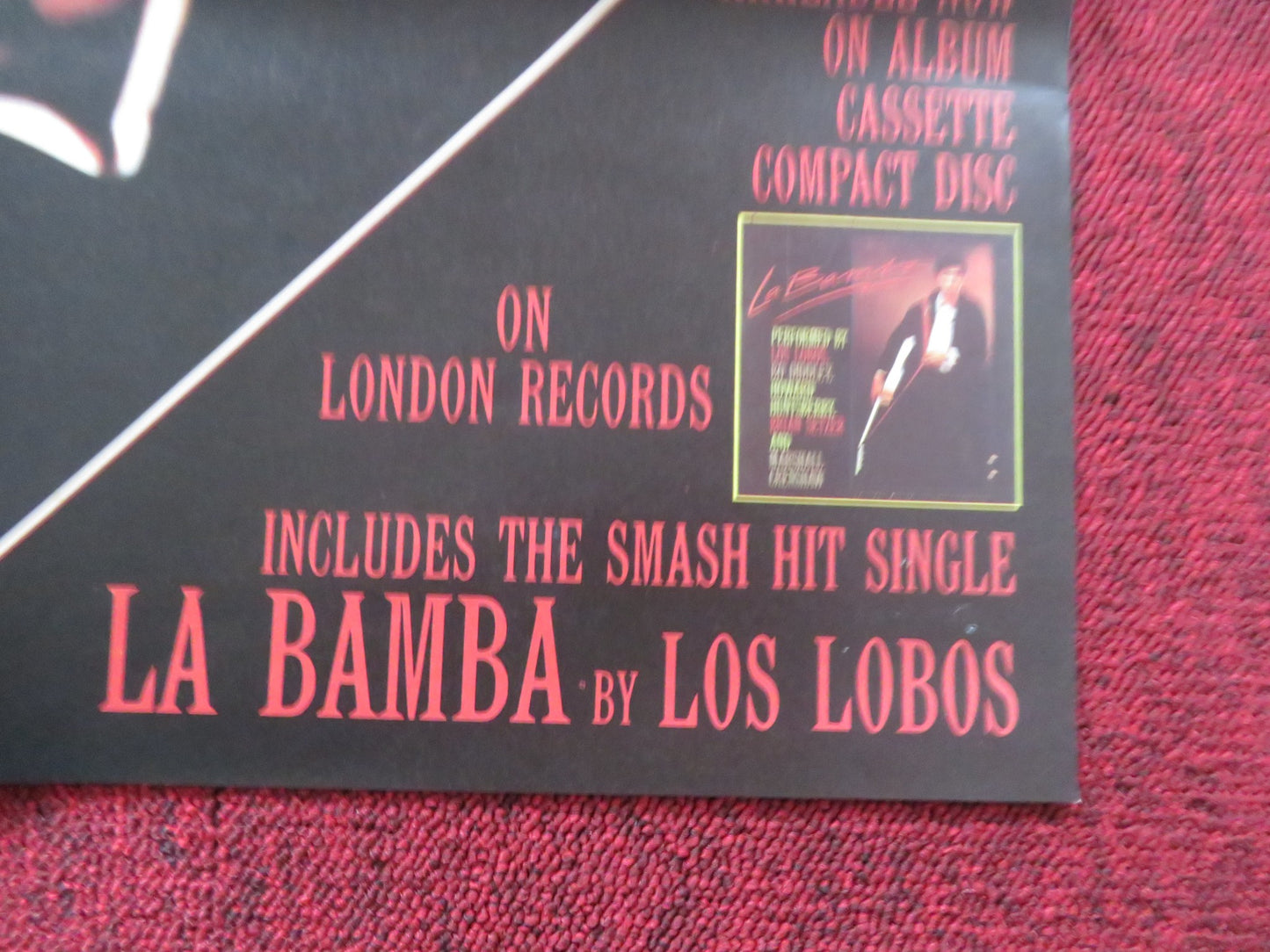 LA BAMBA UK QUAD POSTER FOLDED LOU DIAMOND PHILLIPS ESAI MORALES 1987