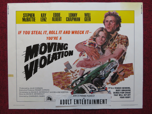 MOVING VIOLATION US HALF SHEET (22"x 28") POSTER STEPHEN MCHATTIE KAY LENZ 1976