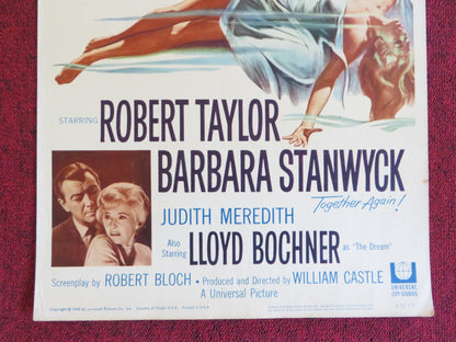 THE NIGHT WALKER US INSERT (14"x 36") POSTER ROBERT TAYLOR BARBARA STANWYCK 1965