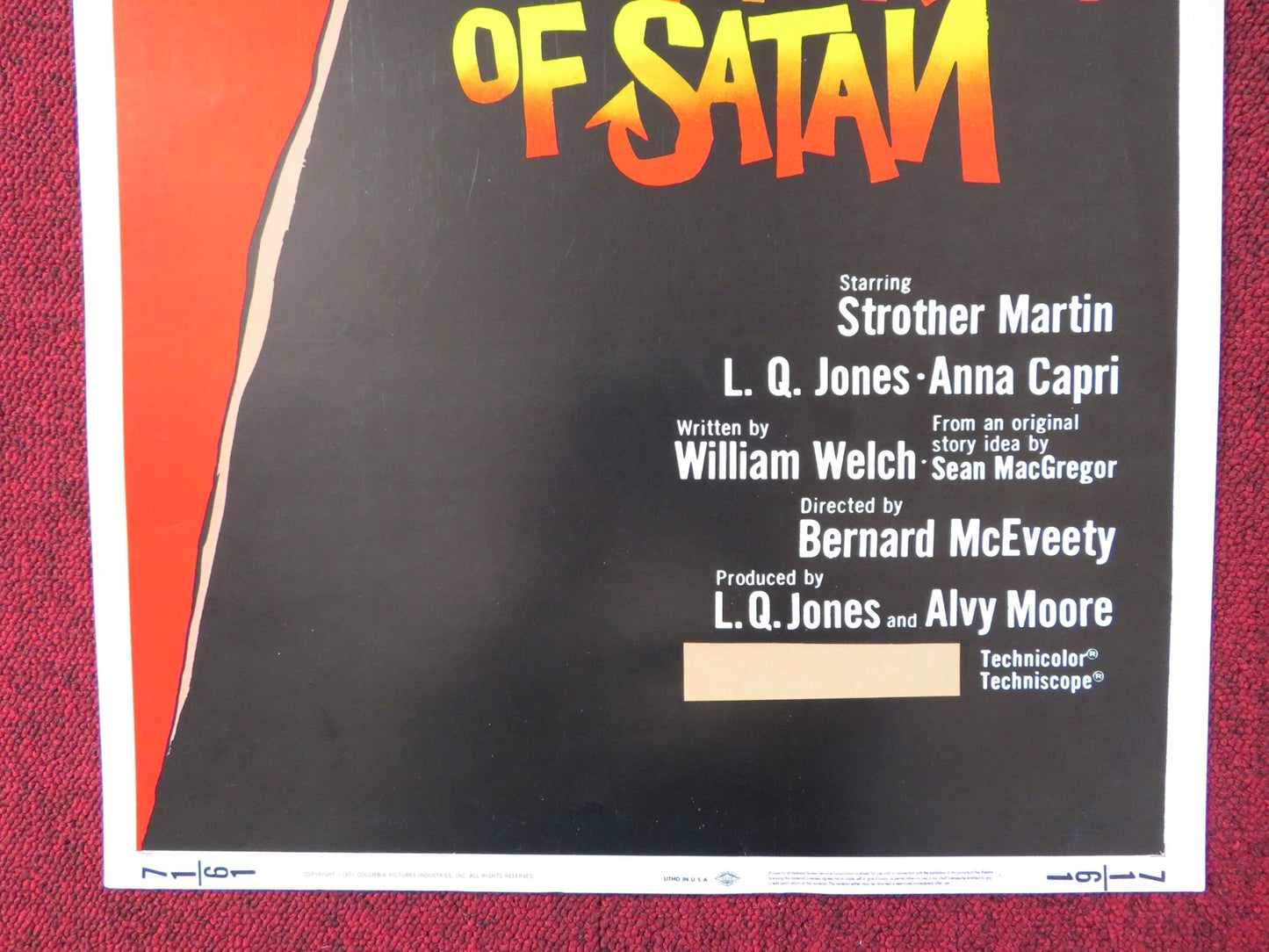 THE BROTHERHOOD OF SATAN US INSERT (14"x 36") POSTER STROTHER MARTIN 1971