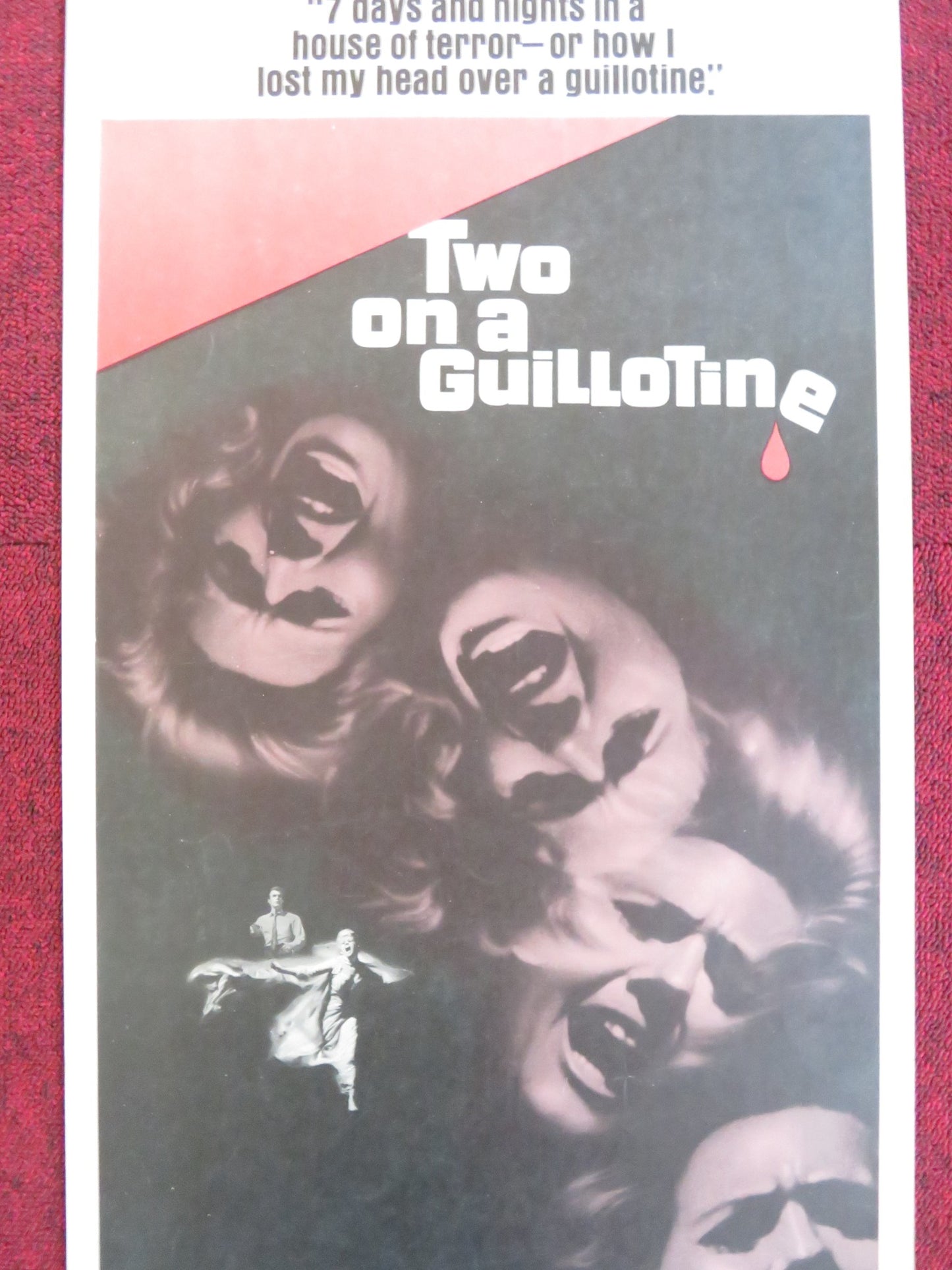 TWO ON A GUILLOTINE US INSERT (14"x 36") POSTER CONNIE STEVENS DEAN JONES 1965