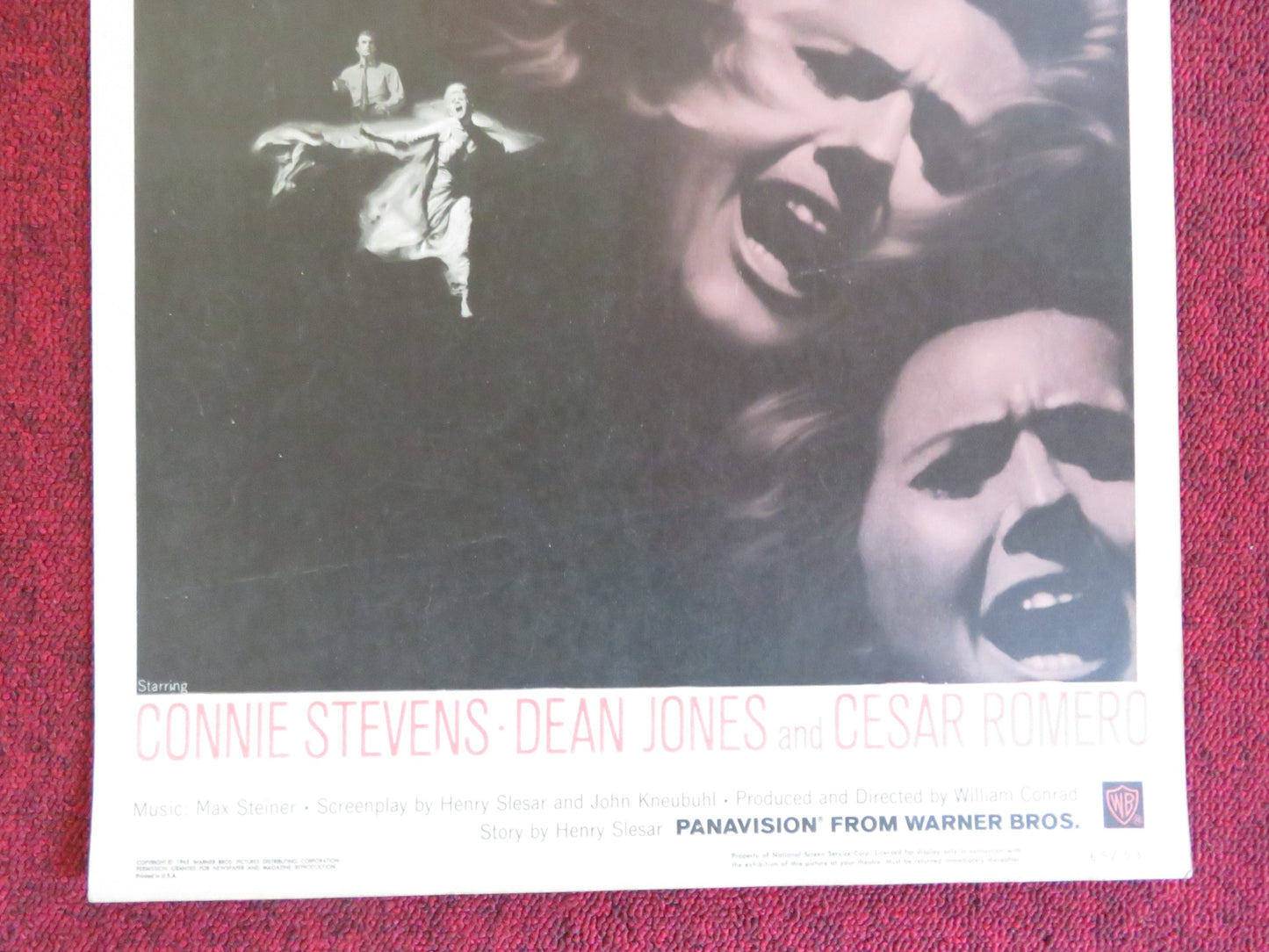 TWO ON A GUILLOTINE US INSERT (14"x 36") POSTER CONNIE STEVENS DEAN JONES 1965