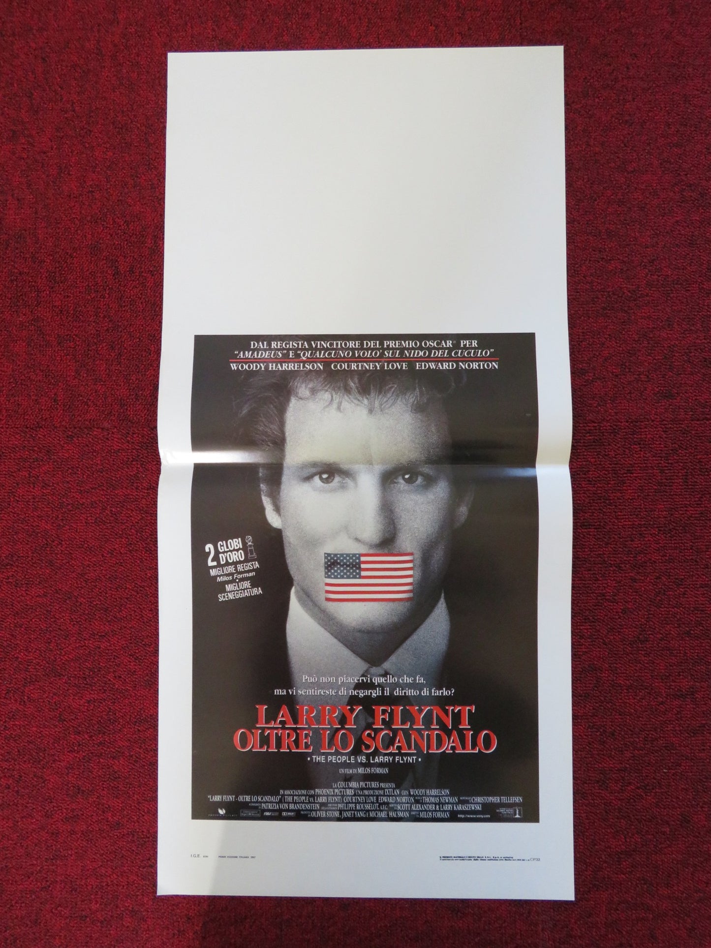 THE PEOPLE VS. LARRY FLYNT ITALIAN LOCANDINA POSTER WOODY HARRELSON C. LOVE 1997