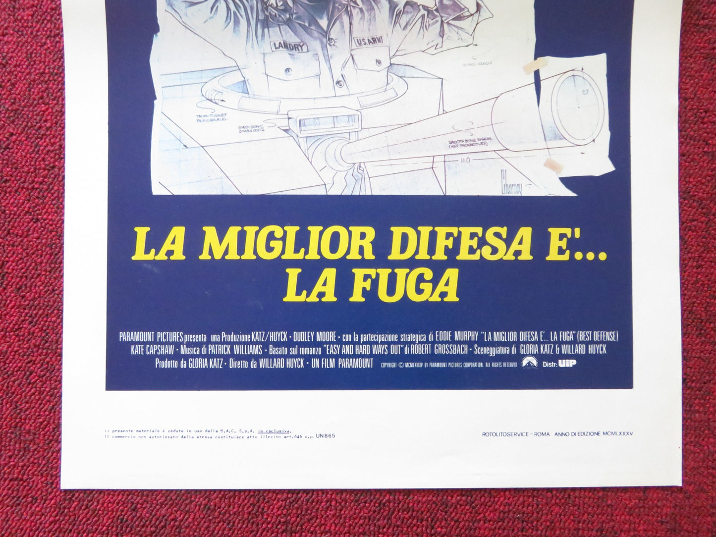 BEST DEFENSE ITALIAN LOCANDINA POSTER EDDIE MURPHY DUDLEY MOORE 1984