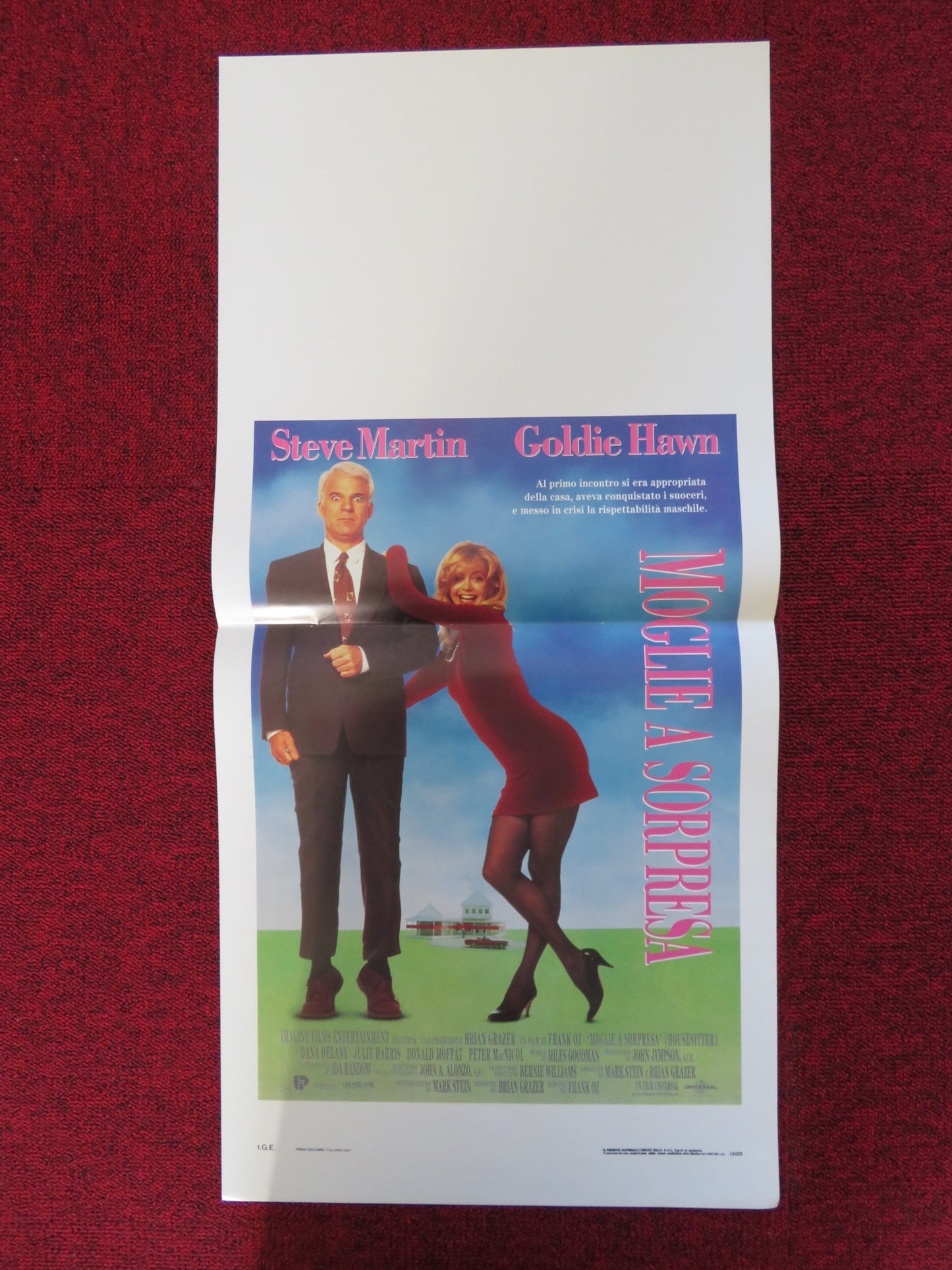 HOUSESITTER ITALIAN LOCANDINA POSTER STEVE MARTIN GOLDIE HAWN 1992