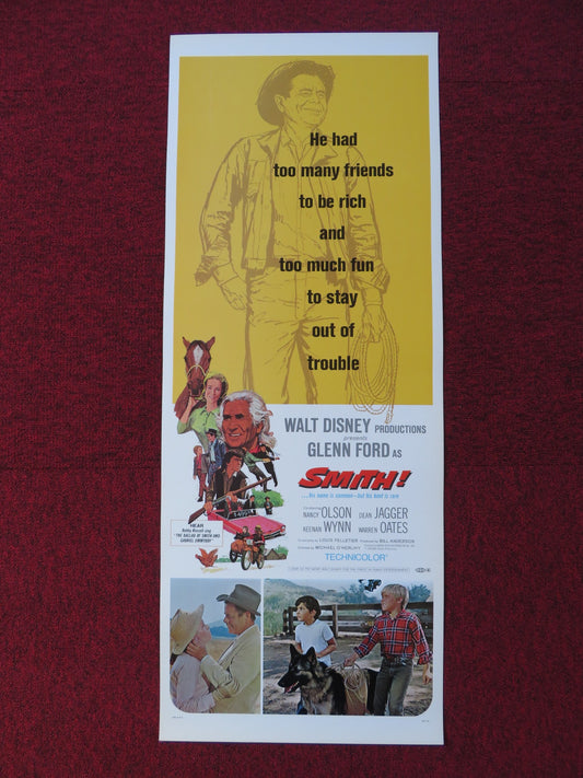 SMITH! US INSERT (14"x 36") POSTER WALT DISNEY GLENN FORD NANCY OLSON 1969