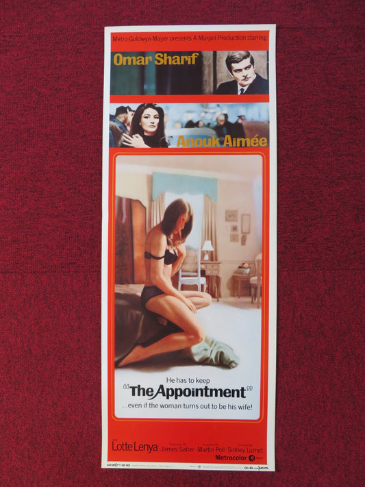 THE APPOINTMENT US INSERT (14"x 36") POSTER OMAR SHARIF ANOUK AIMEE 1969