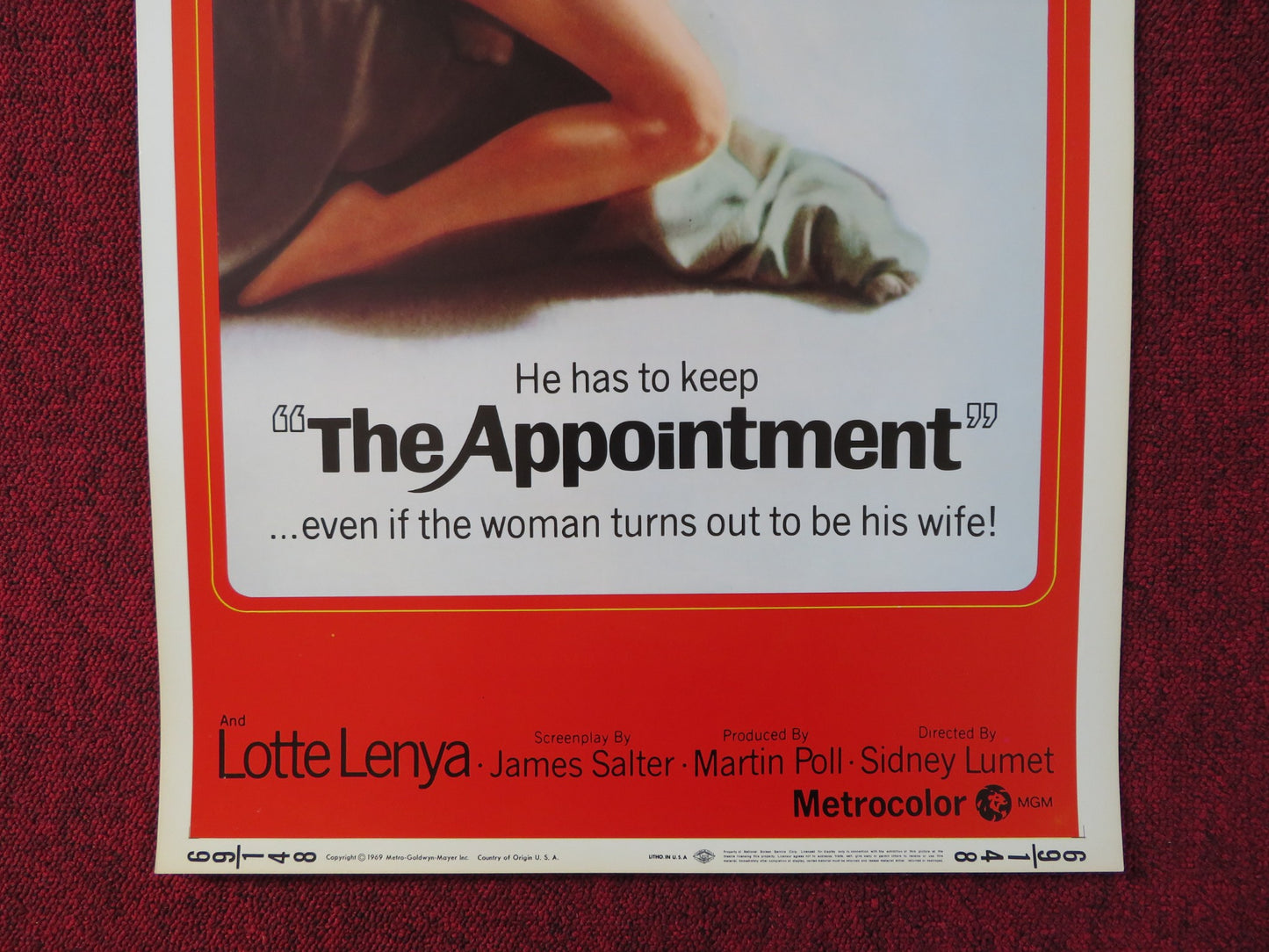 THE APPOINTMENT US INSERT (14"x 36") POSTER OMAR SHARIF ANOUK AIMEE 1969