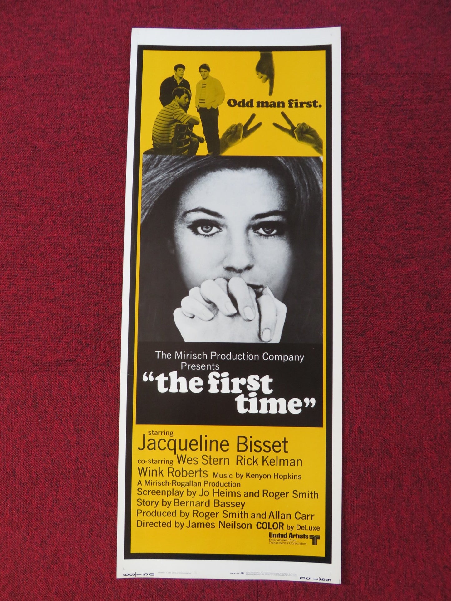 THE FIRST TIME US INSERT (14"x 36") POSTER JACQUELINE BISSET WES STERN 1969