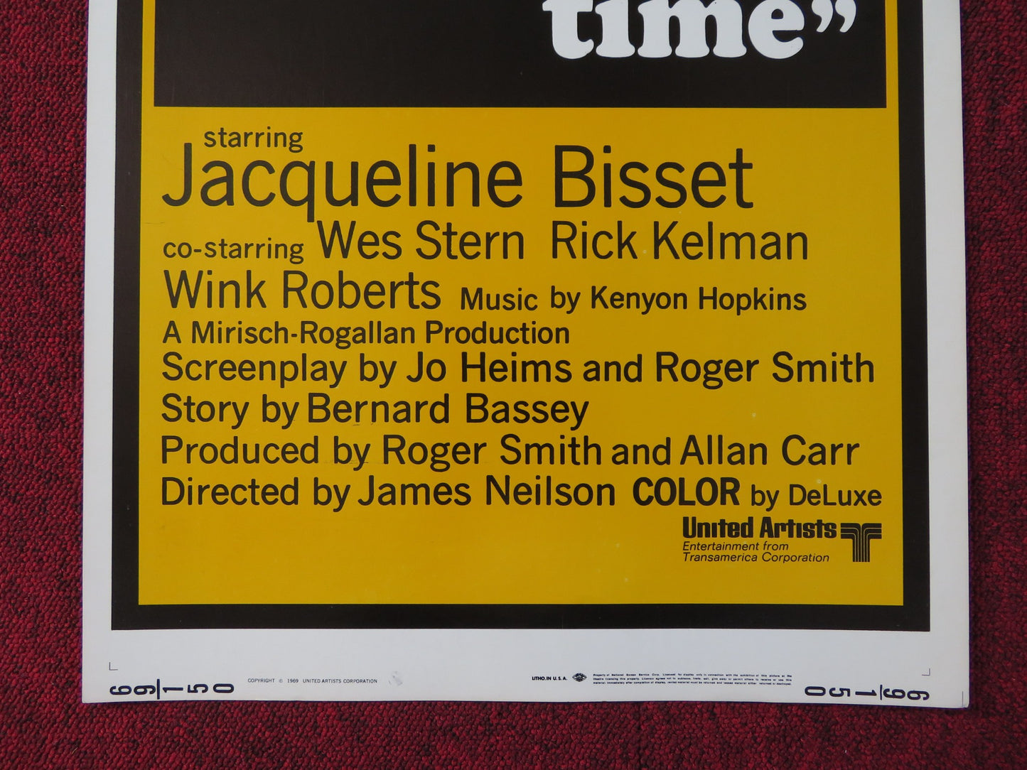 THE FIRST TIME US INSERT (14"x 36") POSTER JACQUELINE BISSET WES STERN 1969