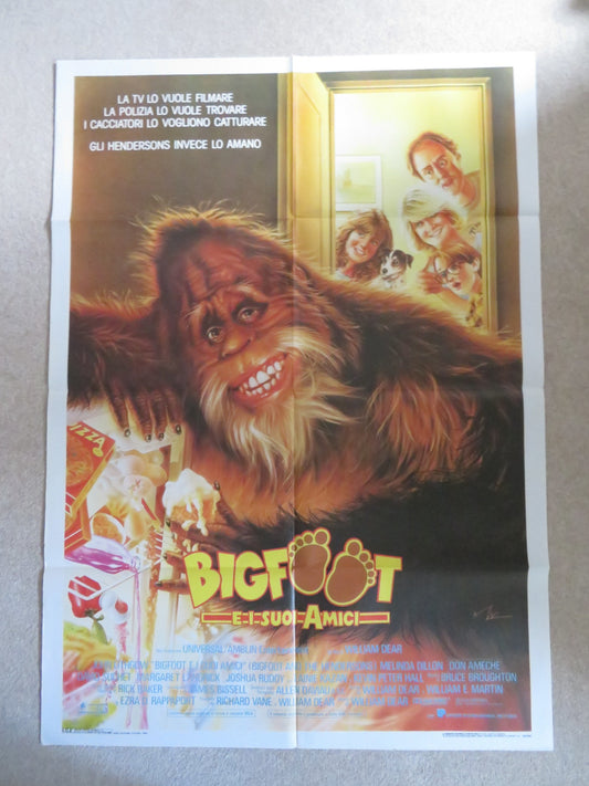 HARRY AND THE HENDERSONS-B  ITALIAN 2 FOGLIO POSTER JOHN LITHGOW M. DILLON 1987