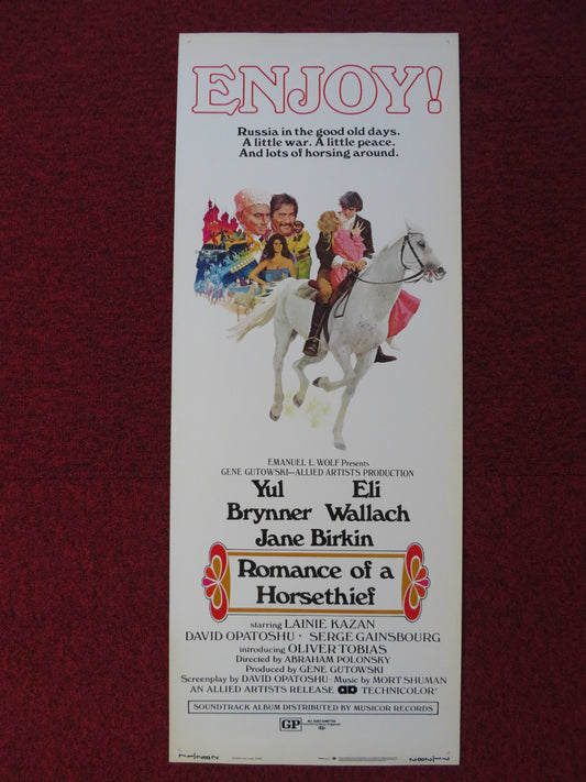 ROMANCE OF A HORSETHIEF US INSERT (14"x 36") POSTER YUL BRYNNER ELI WALLACH 1971