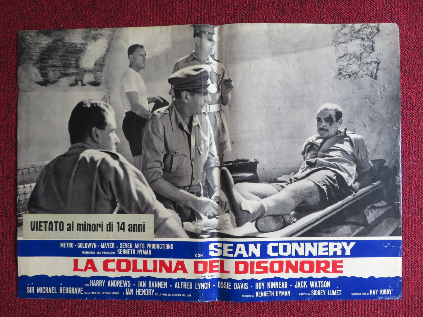 THE HILL ITALIAN FOTOBUSTA POSTER SEAN CONNERY HARRY ANDREWS 1965