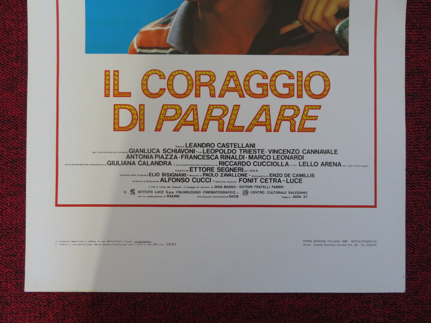 IL CORAGGIO DI PARLARE ITALIAN LOCANDINA POSTER GIANLUCA SCHIAVONI 1987