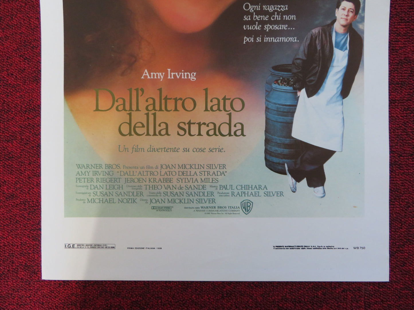 CROSSING DELANCEY ITALIAN LOCANDINA POSTER AMY IRVING PETER RIEGERT 1989