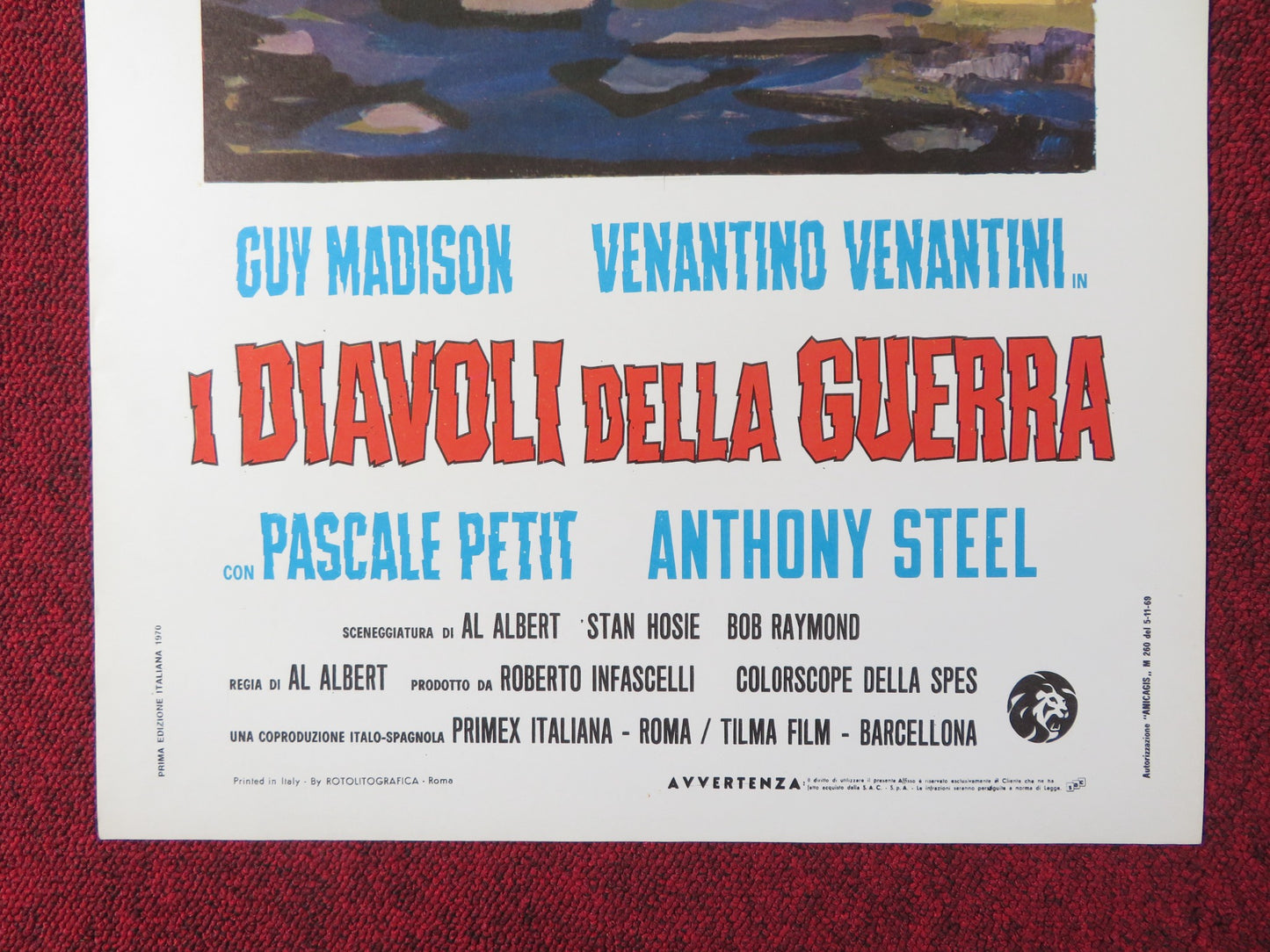 THE WAR DEVILS ITALIAN LOCANDINA POSTER GUY MADISON VENANTINO VENANTINI 1969