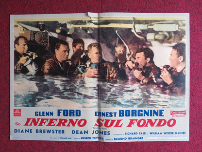 TORPEDO RUN ITALIAN FOTOBUSTA POSTER GLENN FORD ERNEST BORGNINE 1958