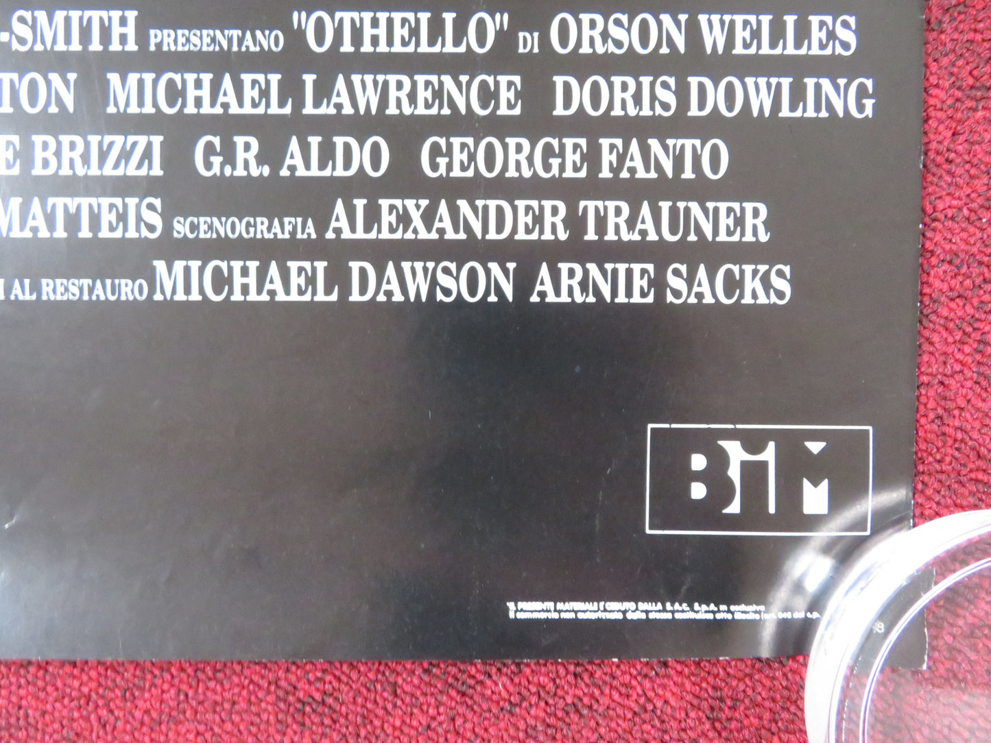 OTHELLO ITALIAN POSTER ORSON WELLES SUZANNE CLOUTIER R1990S