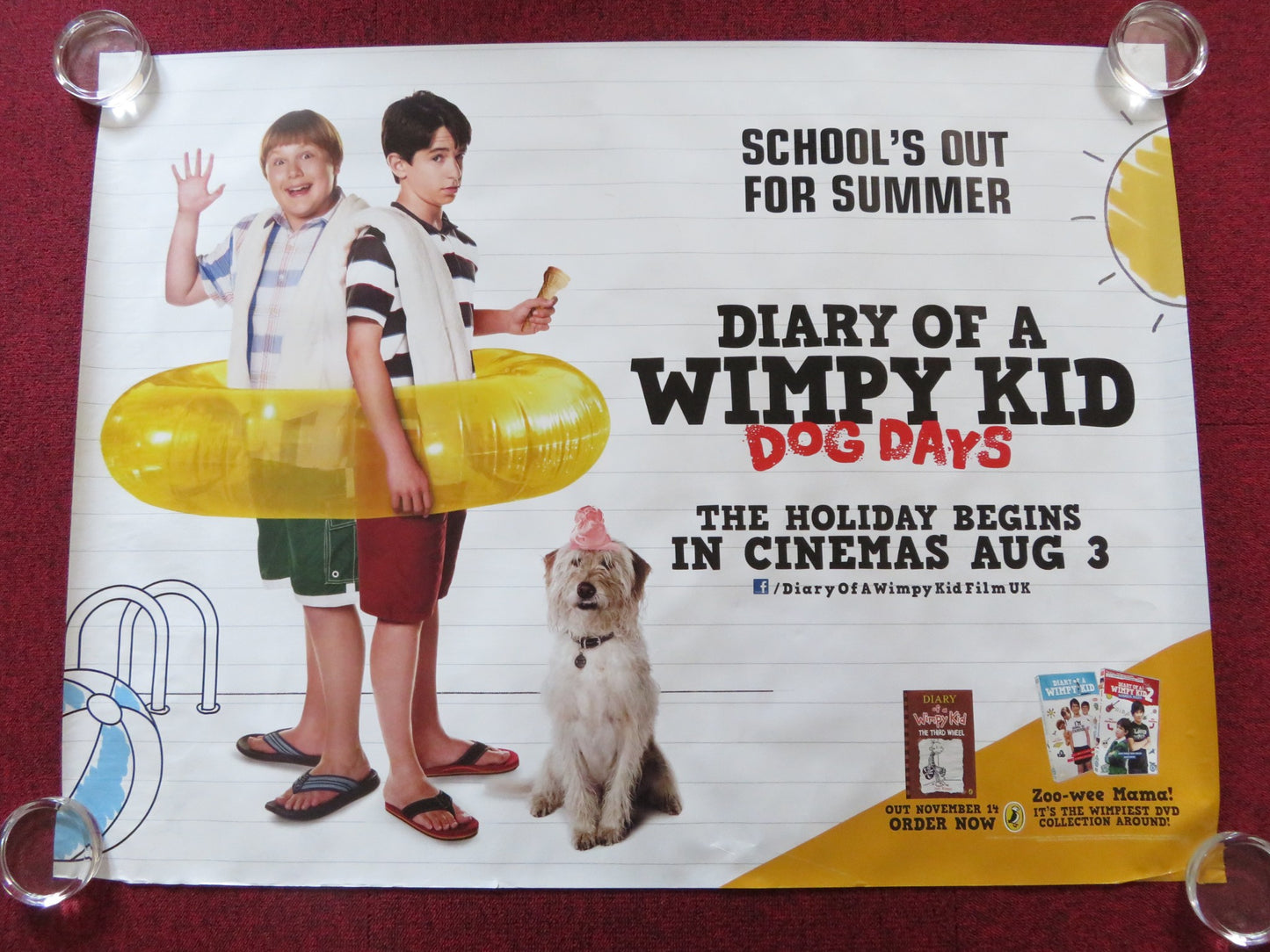 DIARY OF A WIMPY KID: DOG DAYS UK QUAD (30"x 40") ROLLED POSTER Z. GORDON 2012