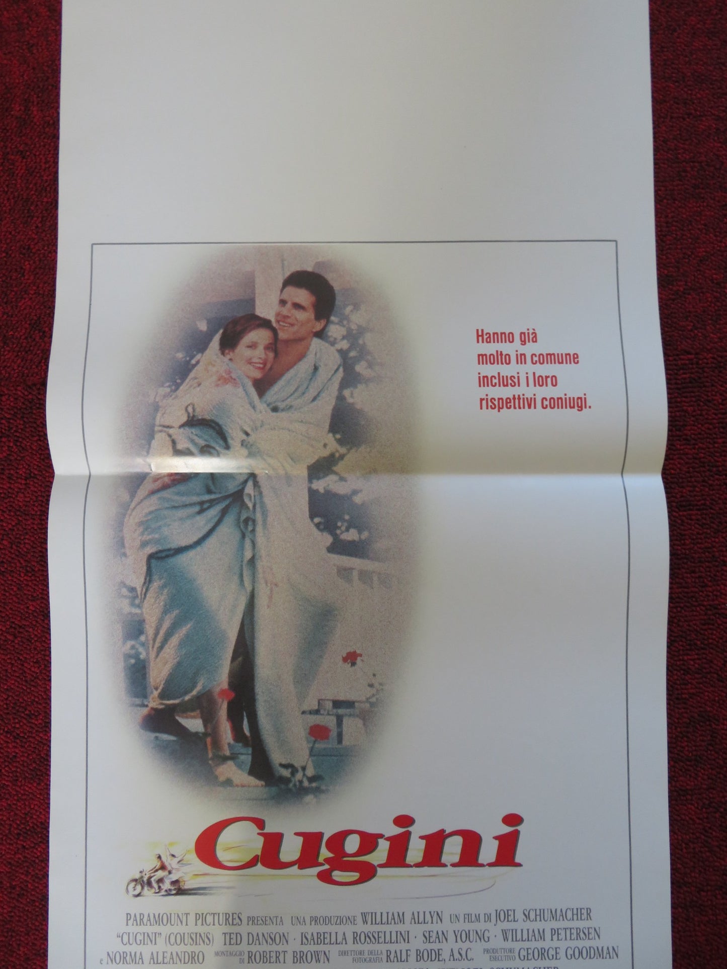 COUSINS ITALIAN LOCANDINA POSTER TED DANSON ISABELLA ROSSELLINI 1989