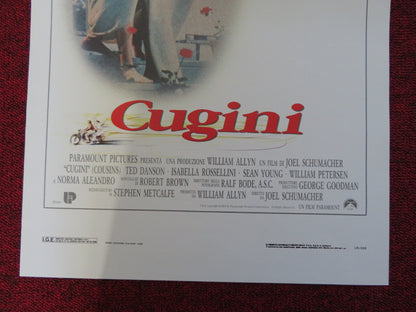 COUSINS ITALIAN LOCANDINA POSTER TED DANSON ISABELLA ROSSELLINI 1989