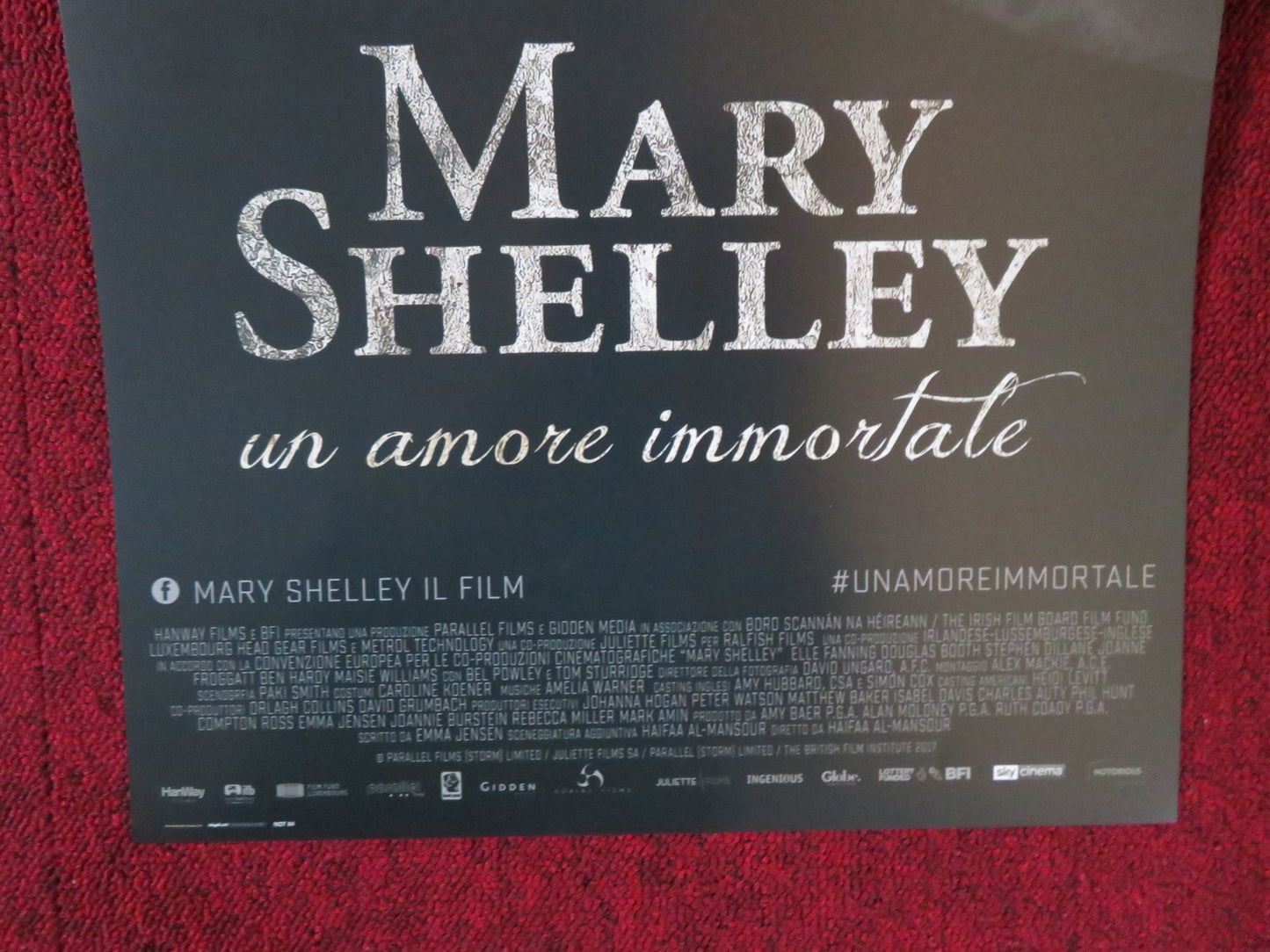 MARY SHELLEY ITALIAN LOCANDINA POSTER ELLE FANNING BEL POWLEY 2017