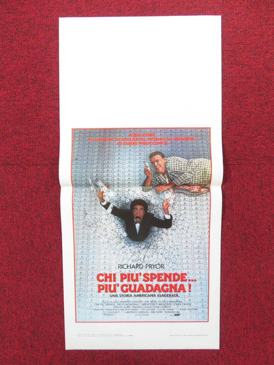 BREWSTER'S MILLIONS ITALIAN LOCANDINA POSTER RICHARD PRYOR JOHN CANDY 1985