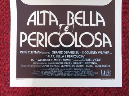 ALTA BELLA E PERICOLOSA ITALIAN LOCANDINA POSTER GERARD DEPARDIEU S. WEAVER 1988