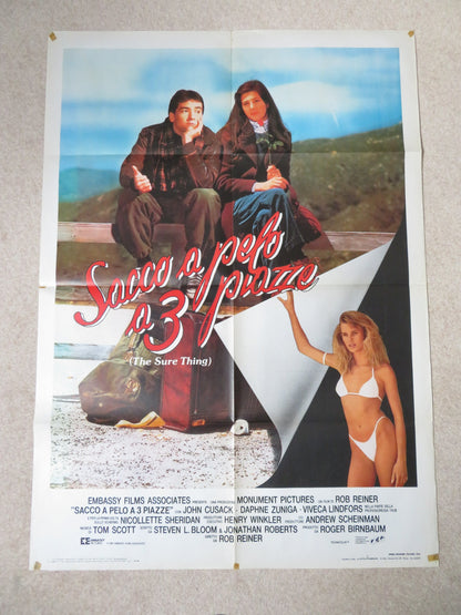 THE SURE THING ITALIAN 2 FOGLIO POSTER JOHN CUSACK DAPHNE ZUNIGA 1985