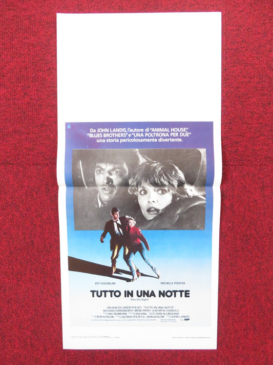 INTO THE NIGHT ITALIAN LOCANDINA POSTER JEFF GOLDBLUM MICHELLE PFEIFFER 1985