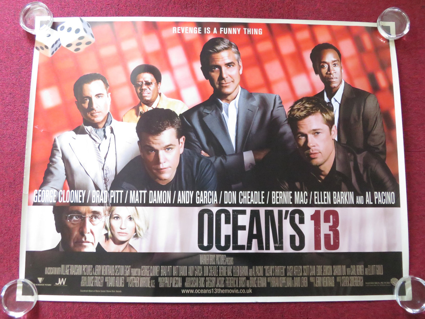 OCEAN'S THIRTEEN UK QUAD (30"x 40") ROLLED POSTER GEORGE CLOONEY BRAD PITT 2007