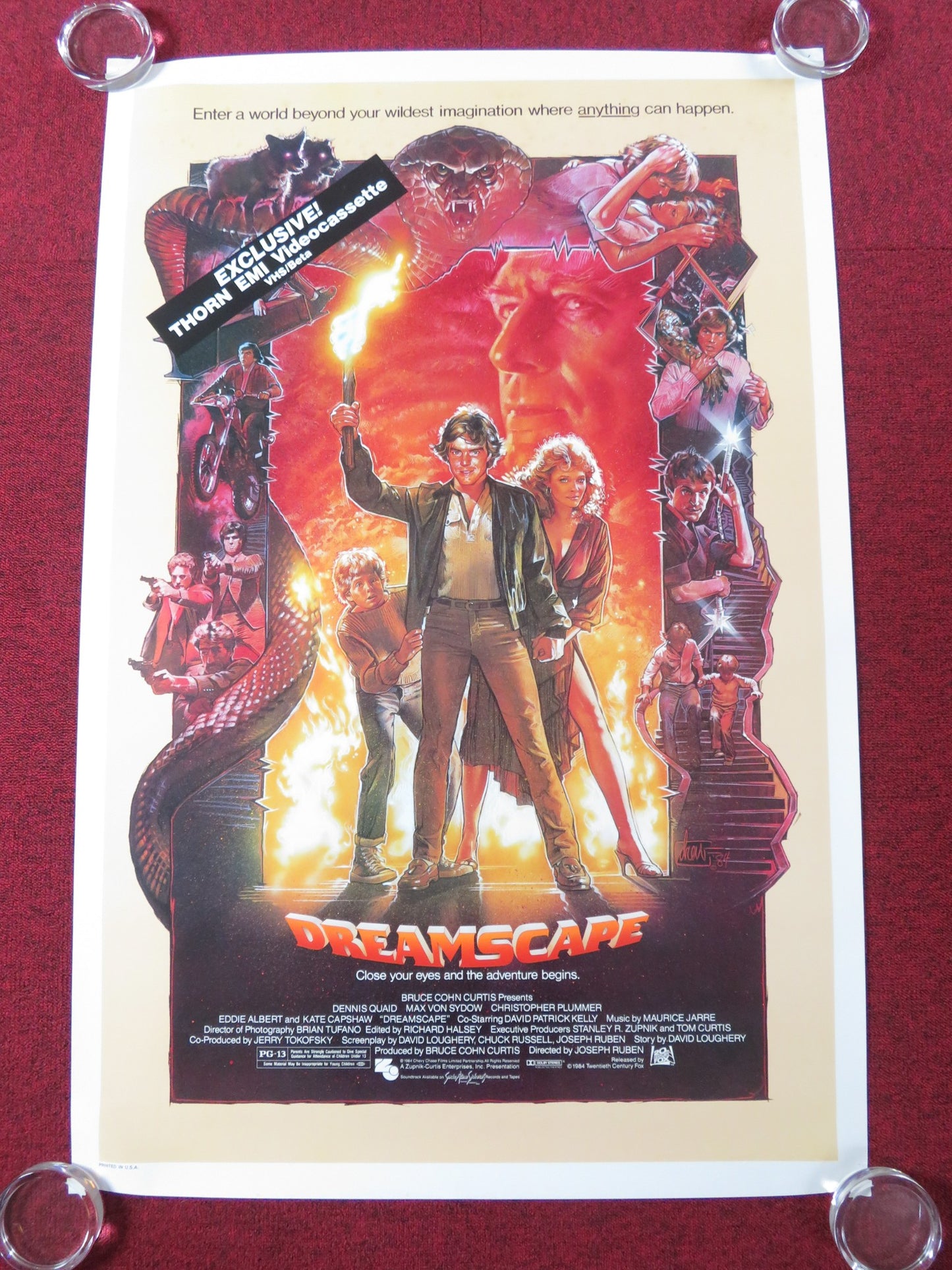 DREAMSCAPE US VHS POSTER DENNIS QUAID MAX VON SYDOW 1984