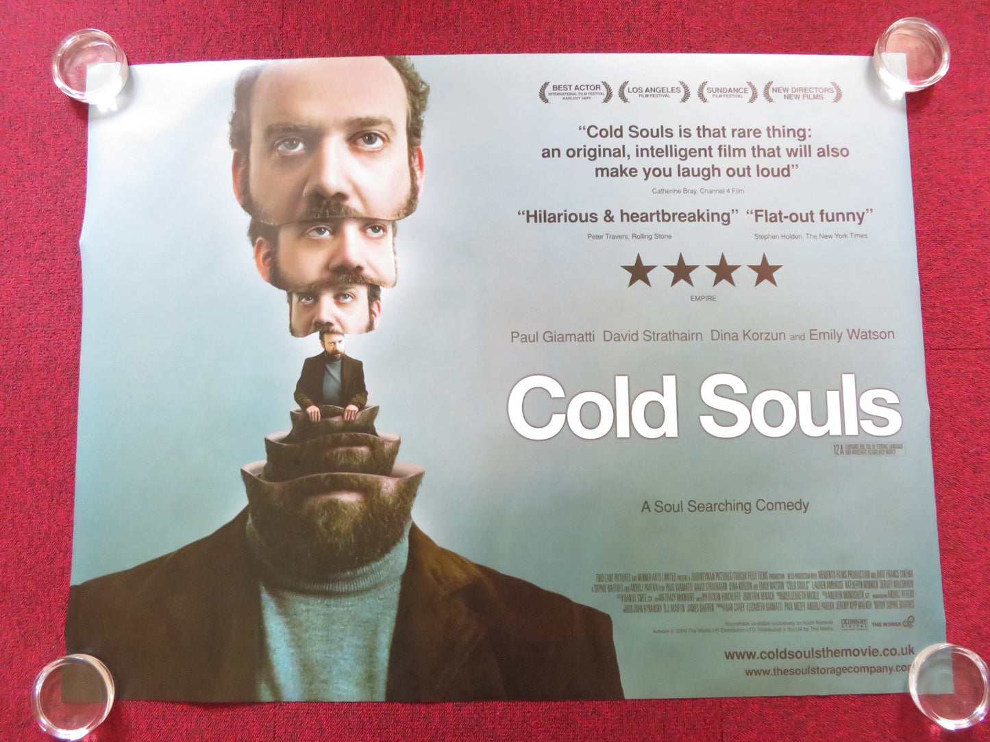 COLD SOULS UK QUAD (30"x 40") ROLLED POSTER PAUL GIAMATTI ARMAND SCHULTZ 2009