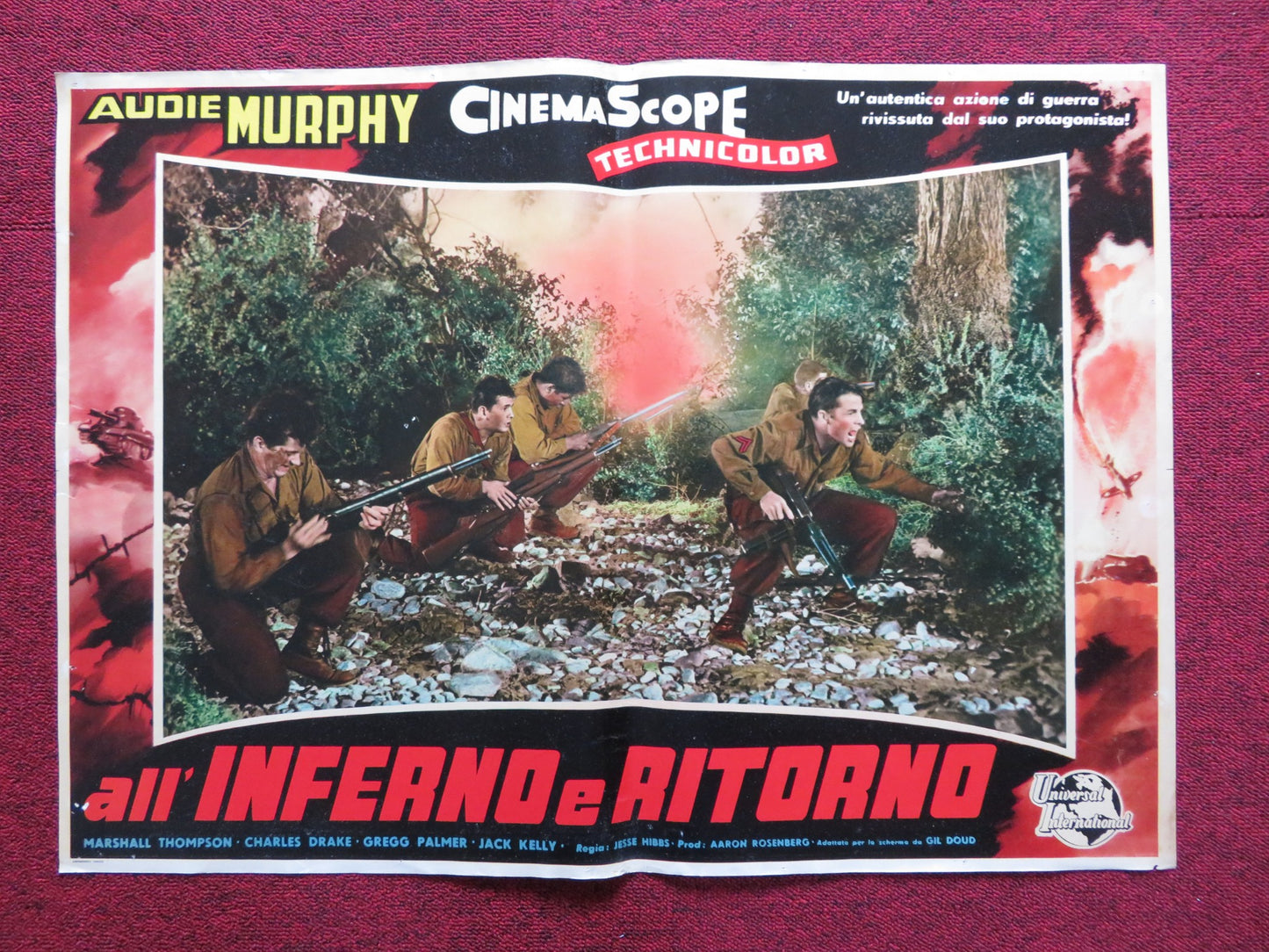 ALL' INFERNO E RITORNO / TO HELL AND BACK - F ITALIAN FOTOBUSTA POSTER 1955