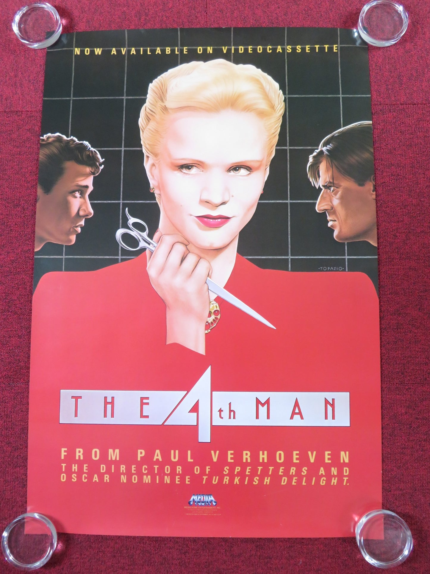 THE 4TH MAN US VHS POSTER JEROEN KRABBE RENEE SOUTENDIJK 1984