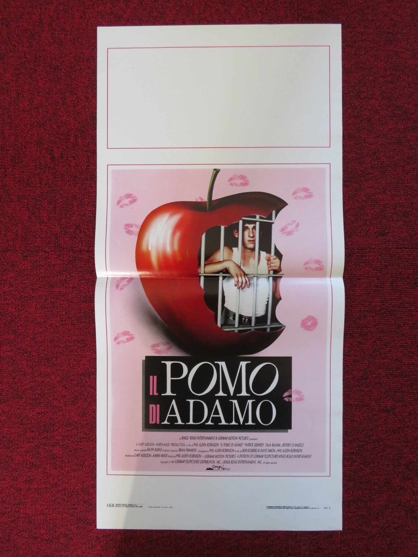 IL POMO DI ADAMO ITALIAN LOCANDINA POSTER PATRICK DEMPSEY TALIA BALSAM 1987