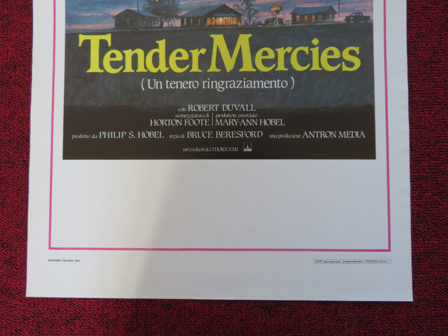 TENDER MERCIES ITALIAN LOCANDINA POSTER ROBERT DUVALL HORTON FOOTE 1984