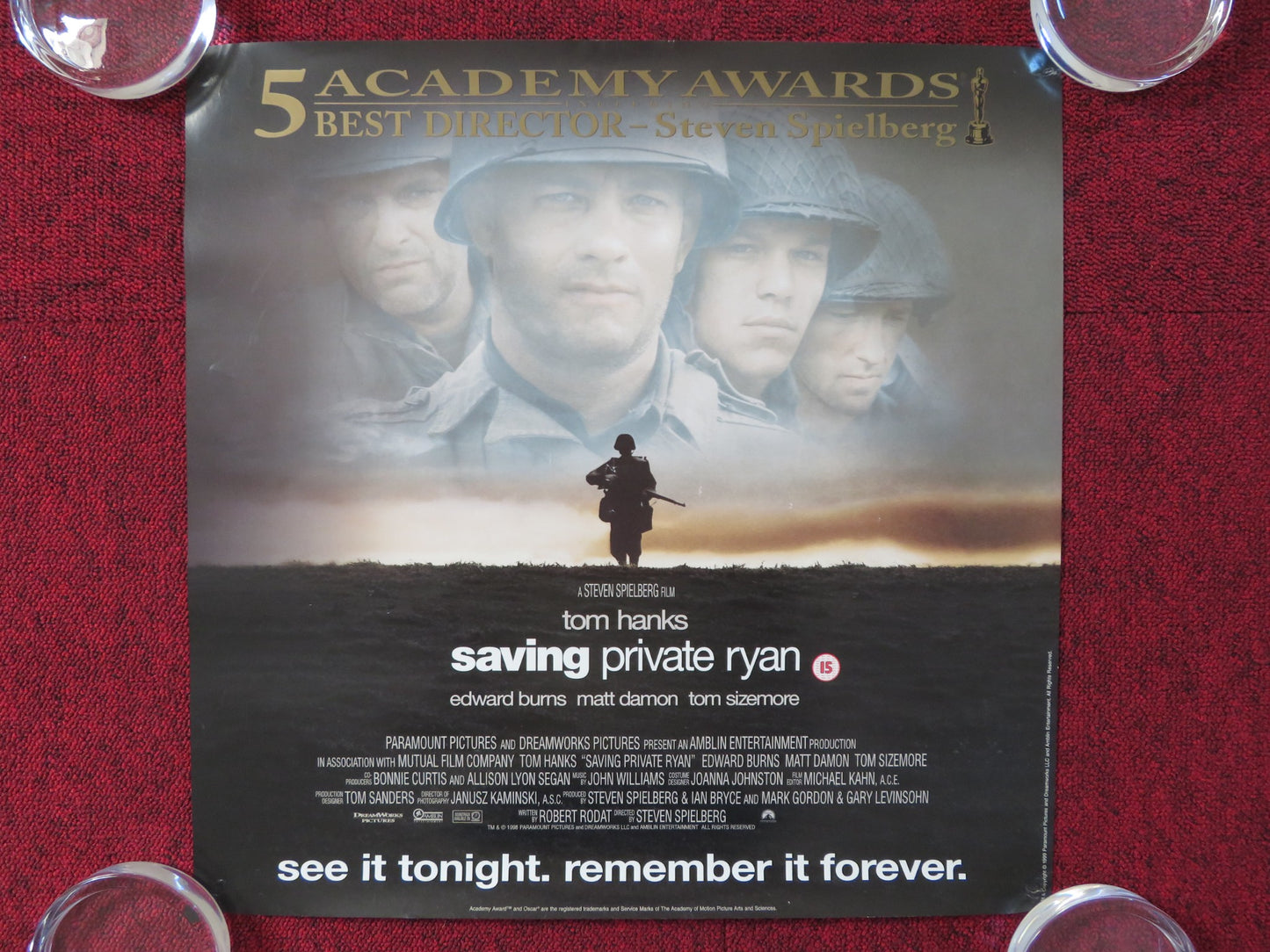 SAVING PRIVATE RYAN VHS VIDEO POSTER SPIELBERG TOM HANKS MATT DAMON 1998