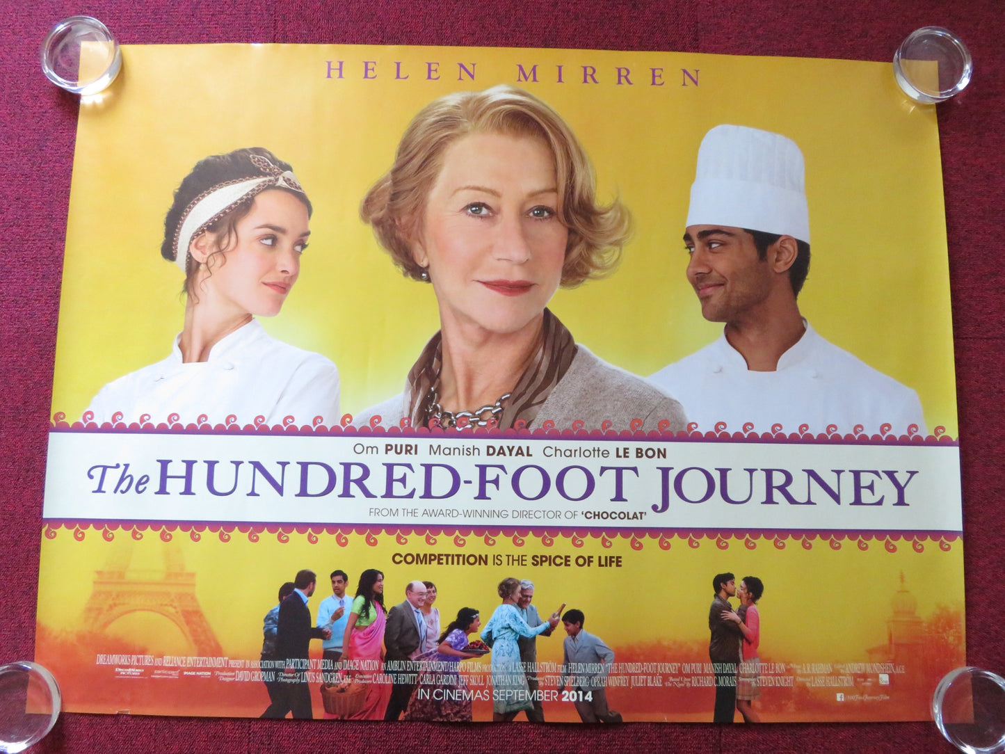 THE HUNDRED-FOOT JOURNEY UK QUAD (30"x 40") ROLLED POSTER HELEN MIRREN 2014