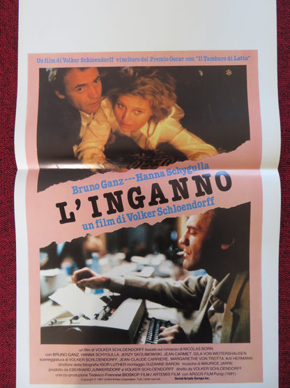 CIRCLE OF DECEIT ITALIAN LOCANDINA POSTER BRUNO GANZ HANNA SCHYGULLA 1981