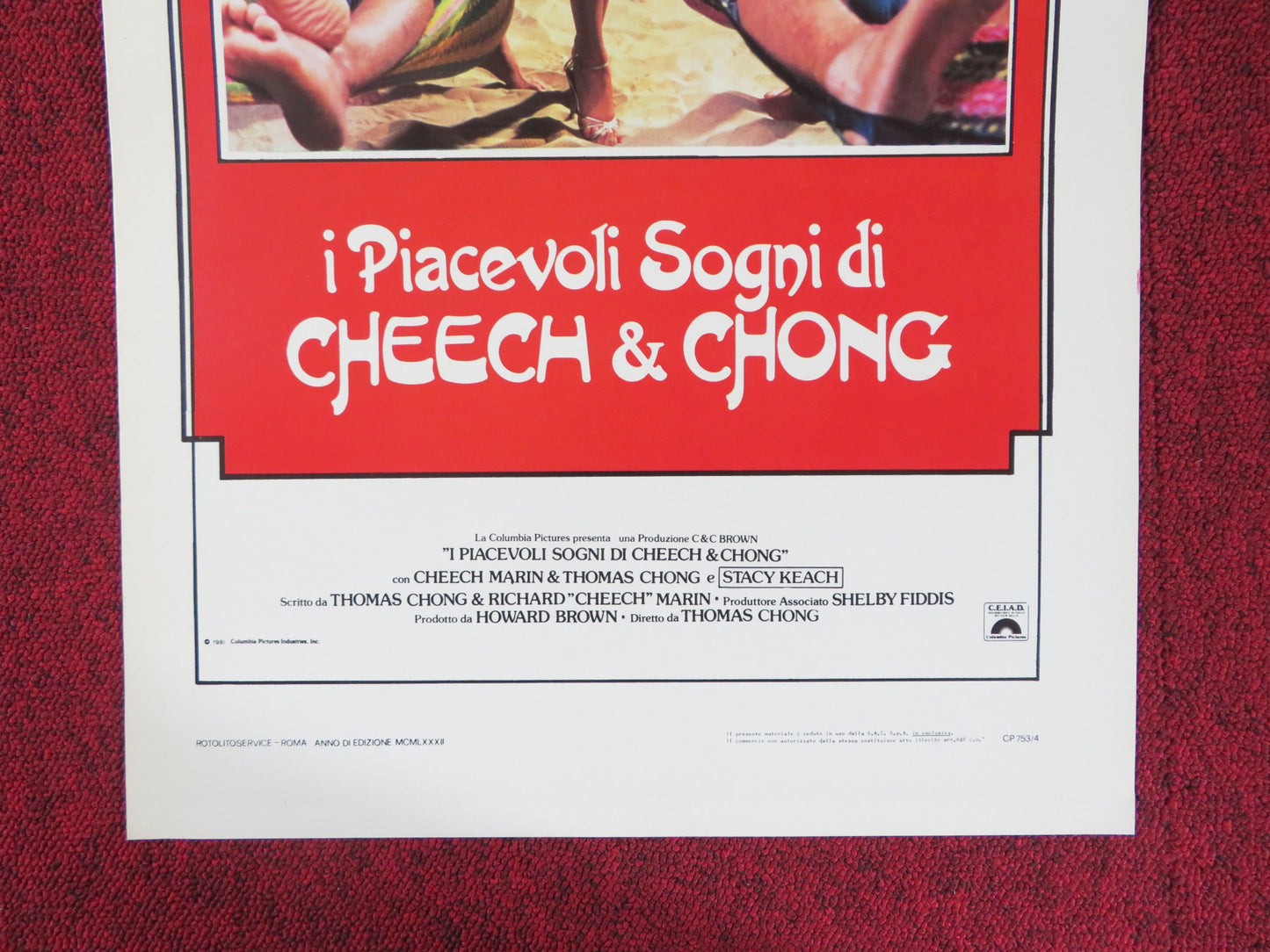 I PIACEVOLI SOGNI DI CHEECH & CHONG - B ITALIAN LOCANDINA POSTER C. MARIN 1982