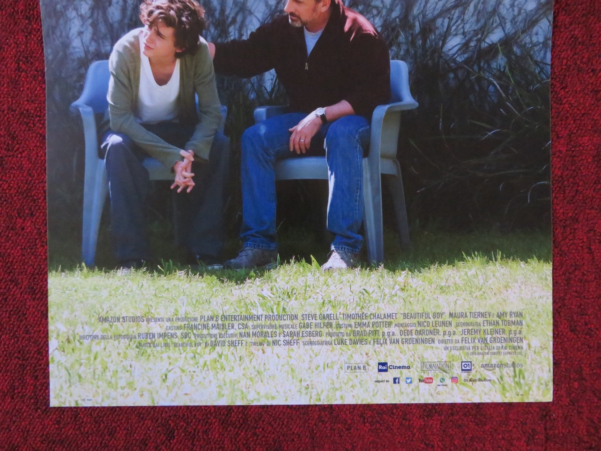 BEAUTIFUL BOY ITALIAN LOCANDINA POSTER STEVE CARELL TIMOTHEE