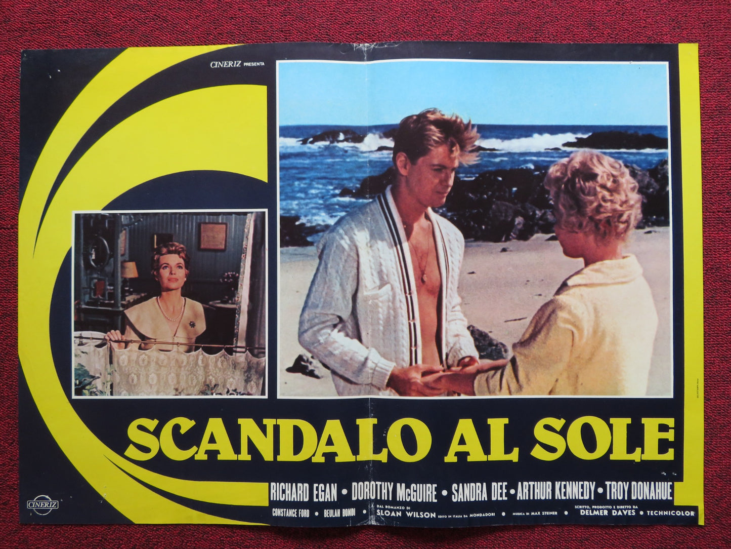 SCANDALO AL SOLE / A SUMMER PLACE - F  ITALIAN FOTOBUSTA POSTER SANDRA DEE 1959