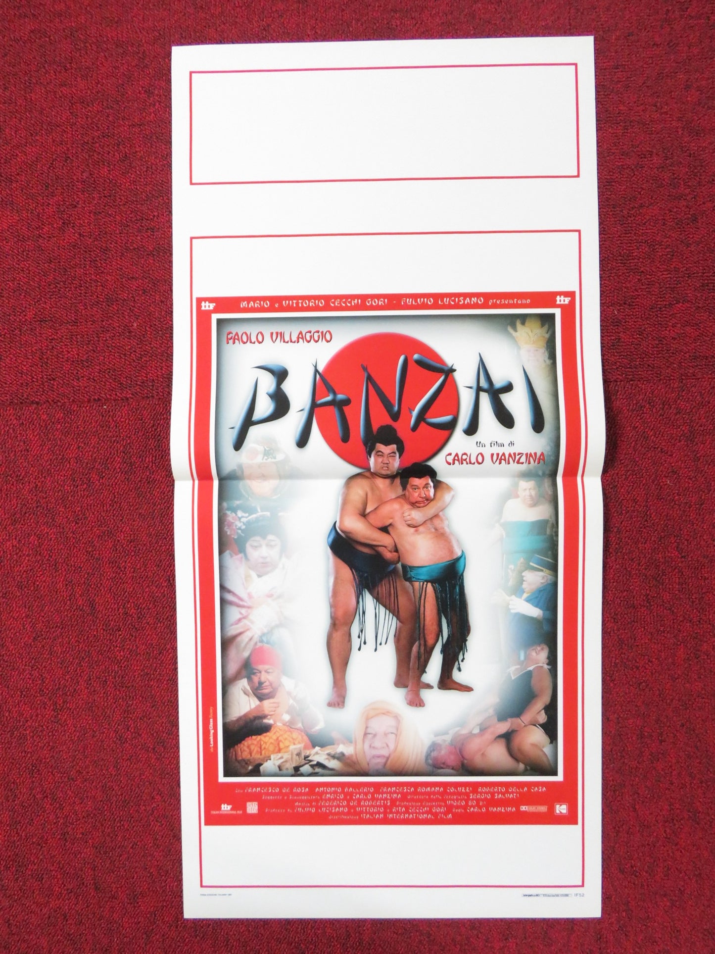 BANZAI ITALIAN LOCANDINA POSTER PAOLO VILLAGGIO FRANCESCO DE ROSA 1997