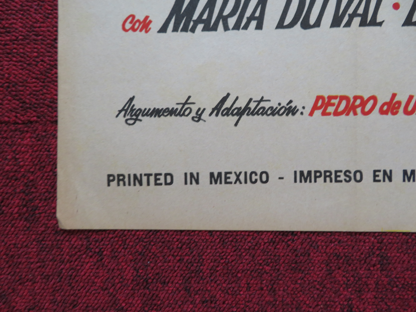 RULETERO A TODA MARCHA FOLDED MEXICAN POSTER EULALIO GONZALEZ MARIA DUVAL 1962