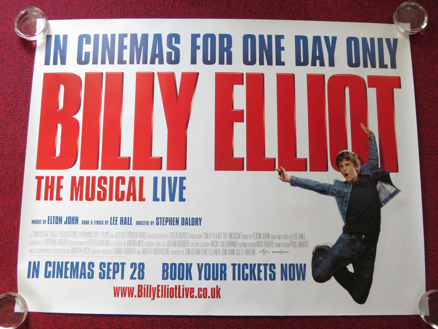 BILLY ELLIOT UK QUAD (30"x 40") ROLLED POSTER ELLIOTT HANNA OLLIE JOCHIM 2014