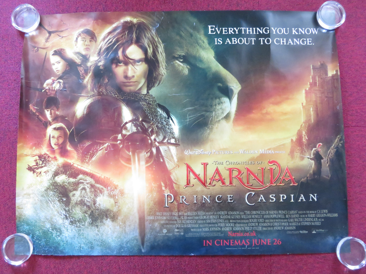 NARNIA PRINCE CASPIAN UK QUAD (30"x 40") ROLLED POSTER DISNEY BEN BARNES 2008